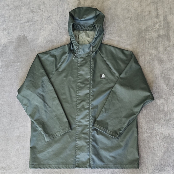 Carhartt Other - Carhartt Men's Lightweight PVC Hooded Rain Coat Jacket Size Medium